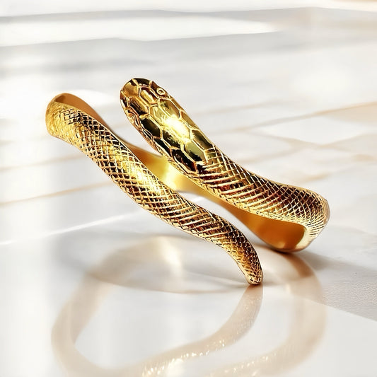 Ouroboro 24K Gold Bangle (Item No. GB0025）