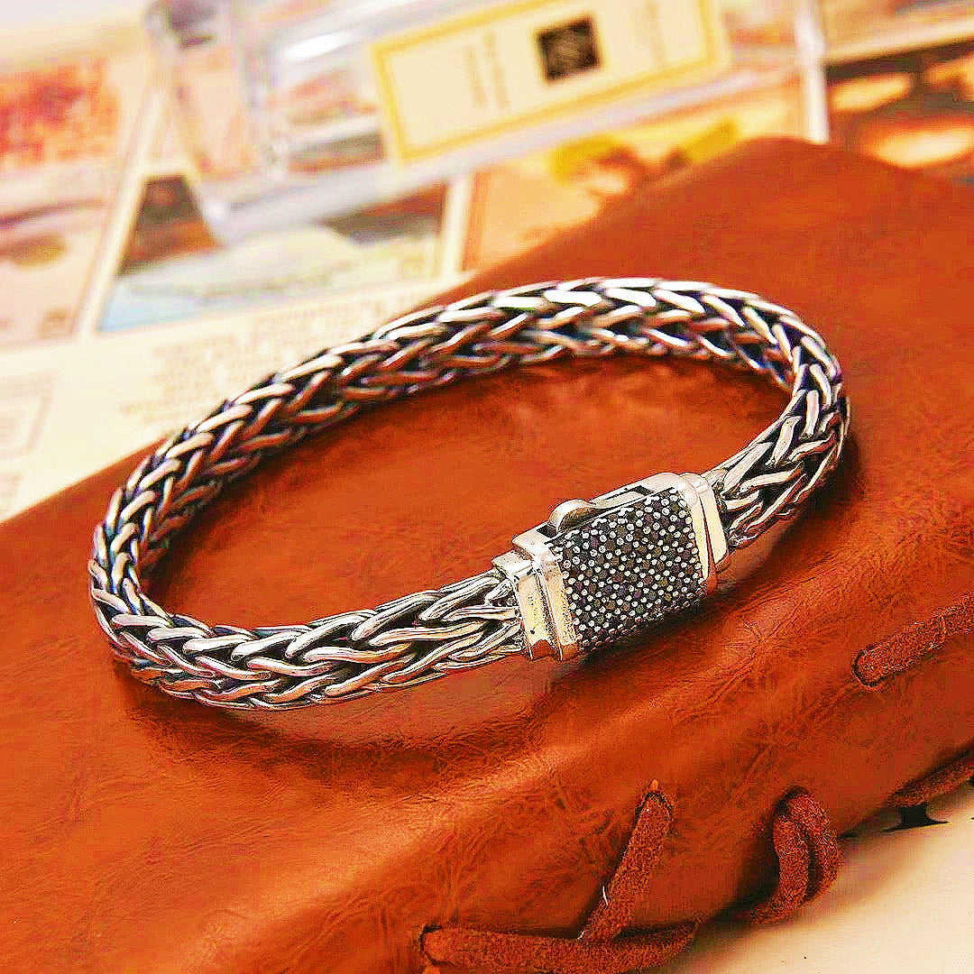 Braided Bracelet Silver Chain (Item No.B0577)