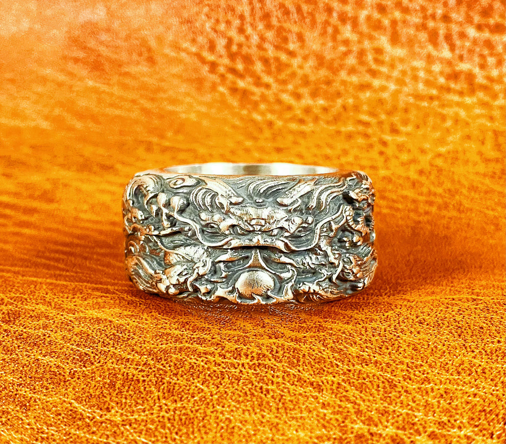 Nine Dragon Silver Ring (Item No. R0143)