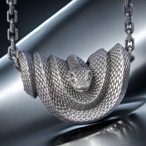 Coiling Snake Silver Pendant (Item No. P0008)