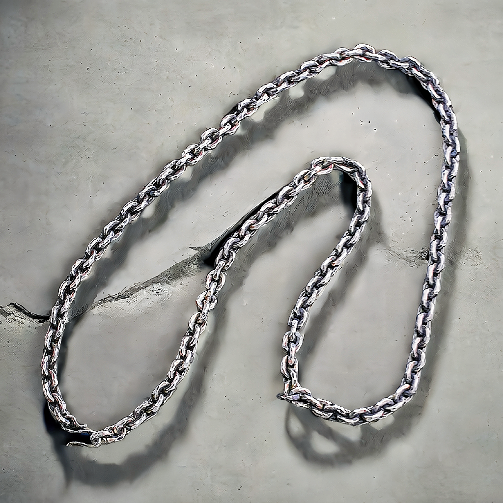 6mm Hammered Silver Necklace Chain （Item No. N0091)