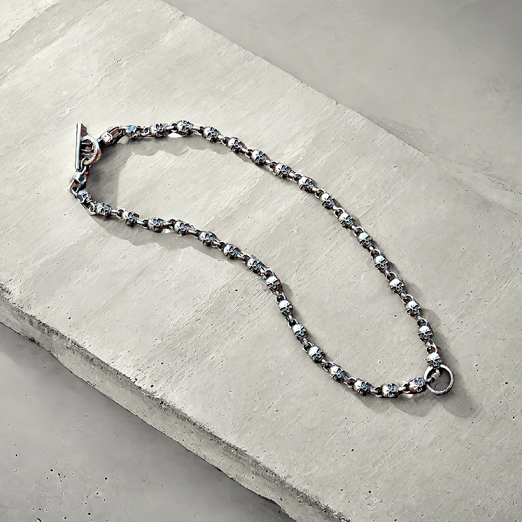 Skull Silver Necklace Chain (Item No. N0002)