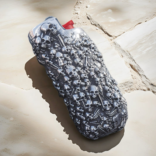 Gothic Burial Skull Silver Lighter Case (Item No. L0007)