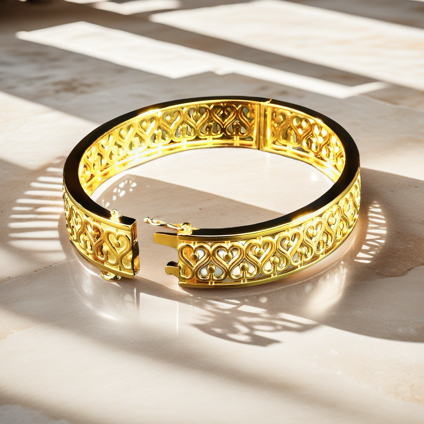 Greek Key Hollow Sterling Silver/9k/14k/18k Gold Bangle(Item No. GB0016）