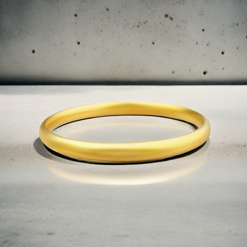 Handmade Hollow 24K Gold Bangle (Item No. GB0026)