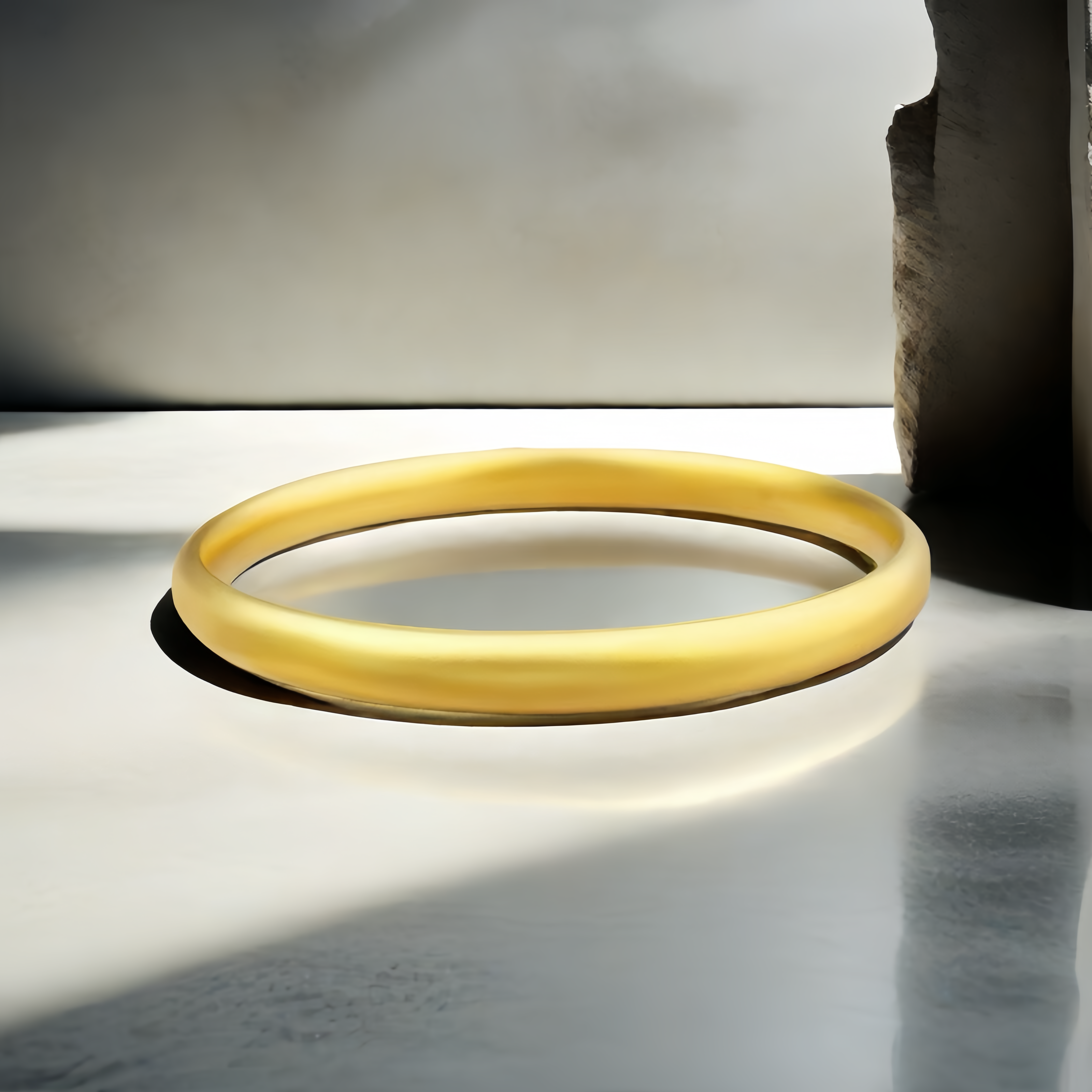 Handmade Hollow 24K Gold Bangle (Item No. GB0026)