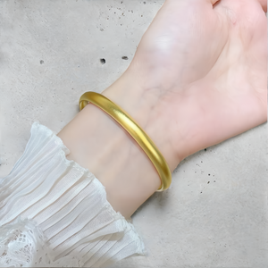 Handmade Hollow 24K Gold Bangle (Item No. GB0026)