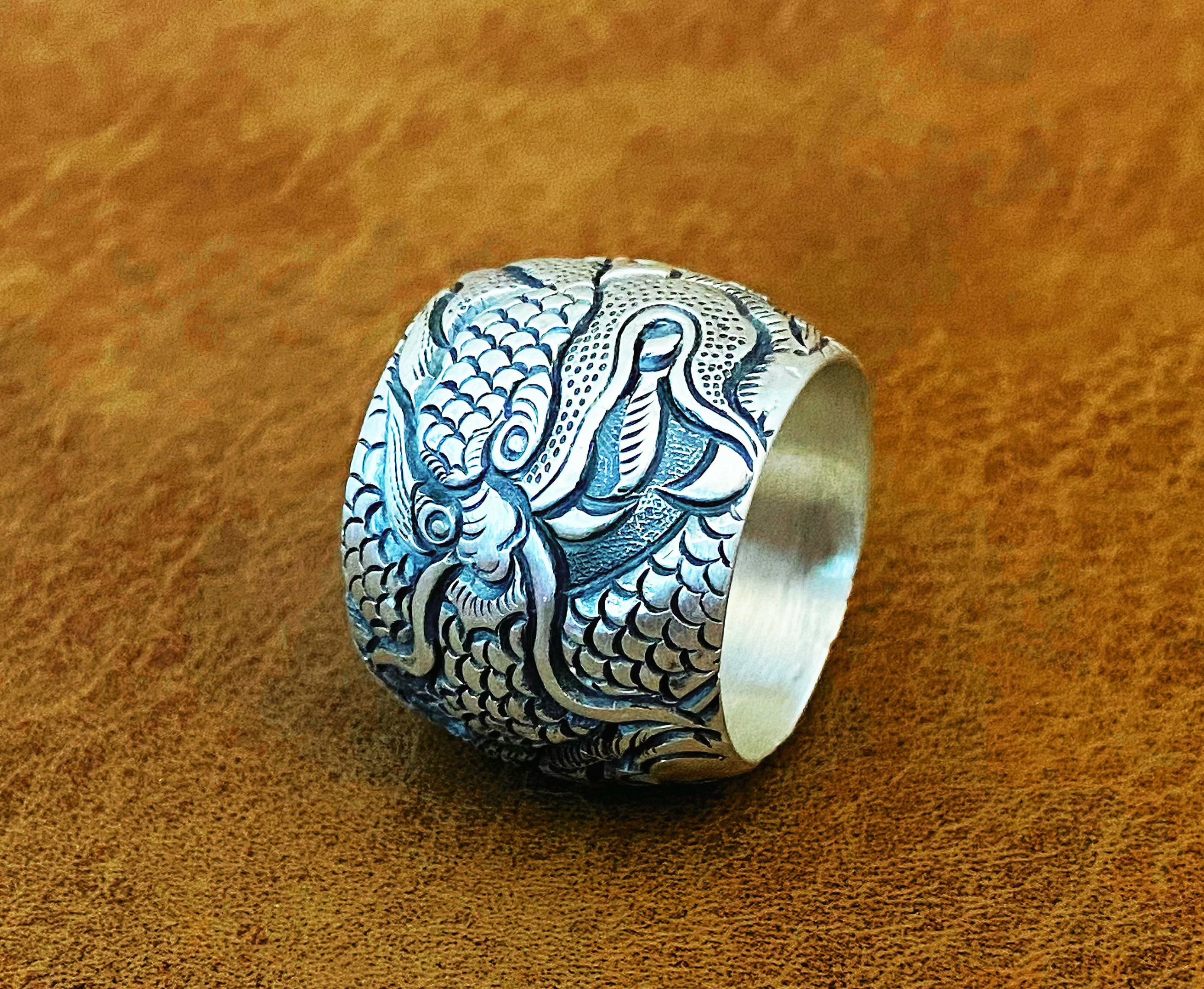 Large Dragon Silver Ring (Item No. R0117) Tartaria Onlinestore