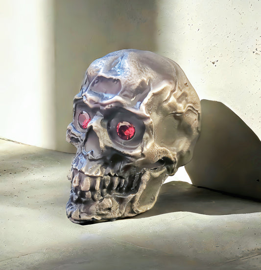 Ruby Eyes Skull Silver Ring  (Item No. R0088)