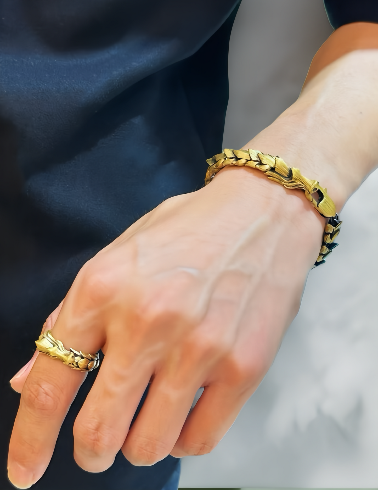 Gold Dragon 24k Gold Bracelet Chain (Item No. GB0029)