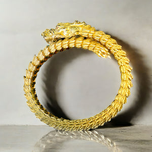 Dragon Elastic Sterling Silver/9k/14k/18k Gold Bracelet (Item No. GB0001）