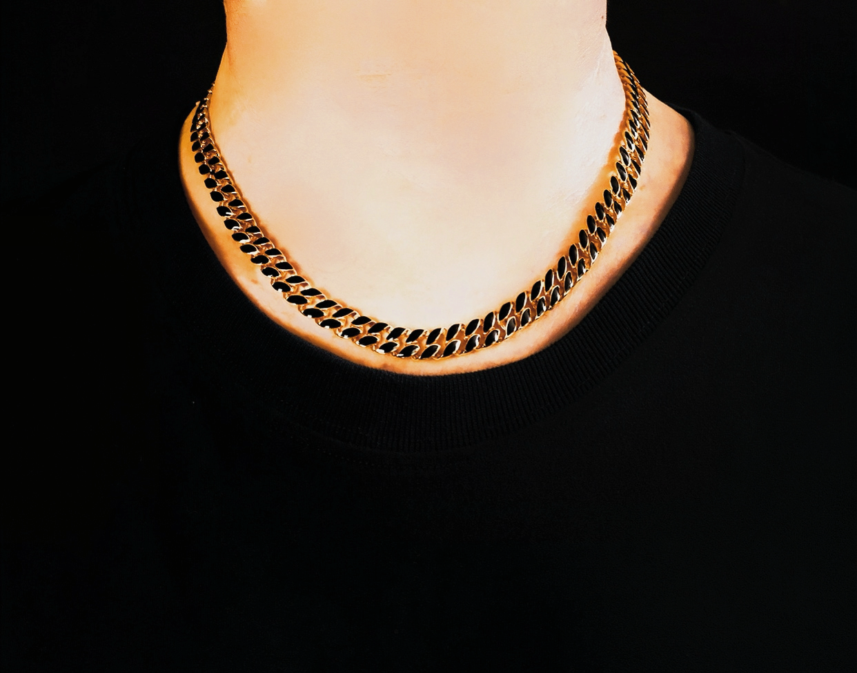 Curb Link Enamel Sterling Silver/9k/14k/18k Necklace Chain (Item No. GN0003）