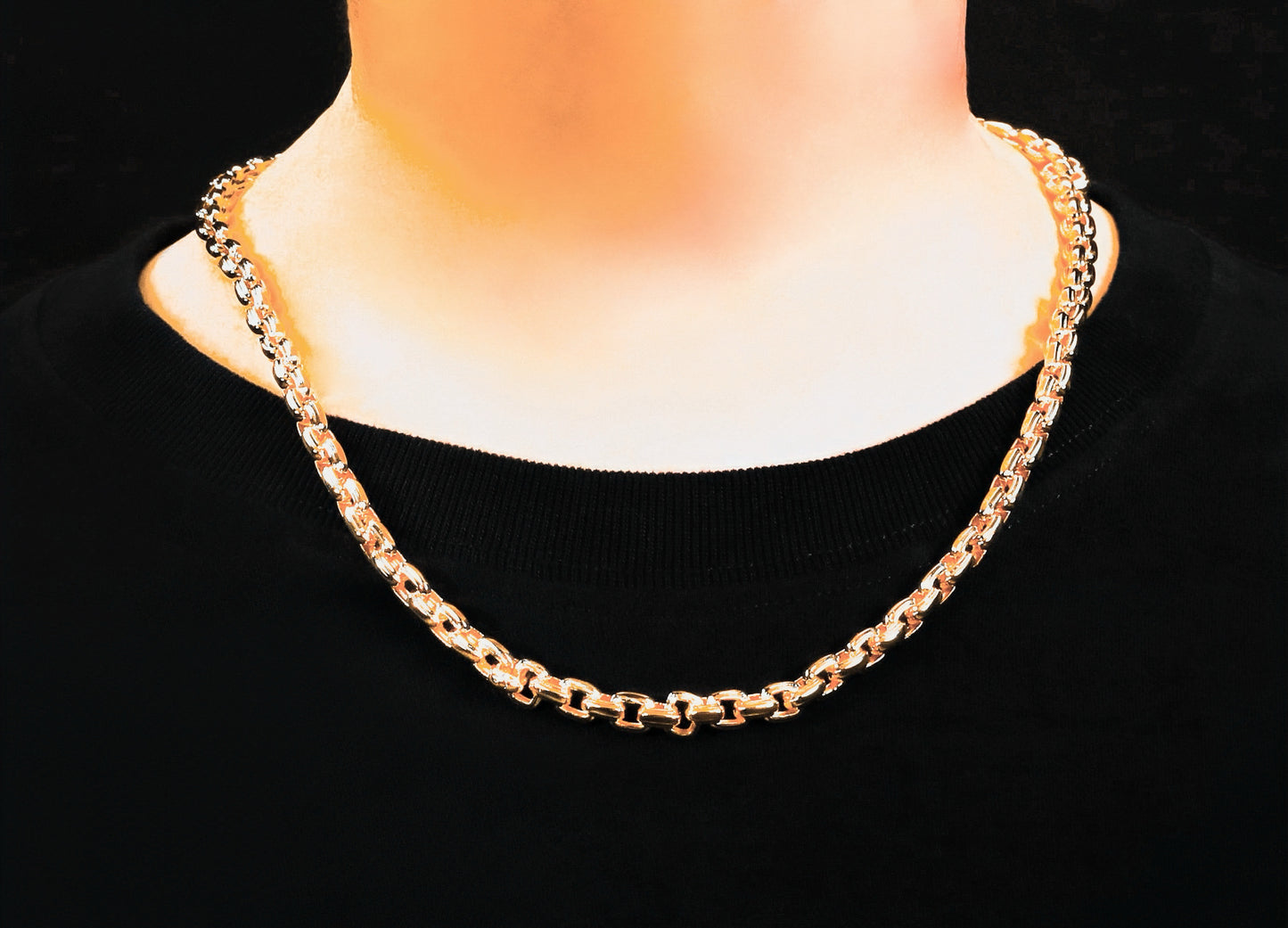 Oval Link Sterling Silver/9k/14k/18k Necklace Chain (Item No. GN0005）