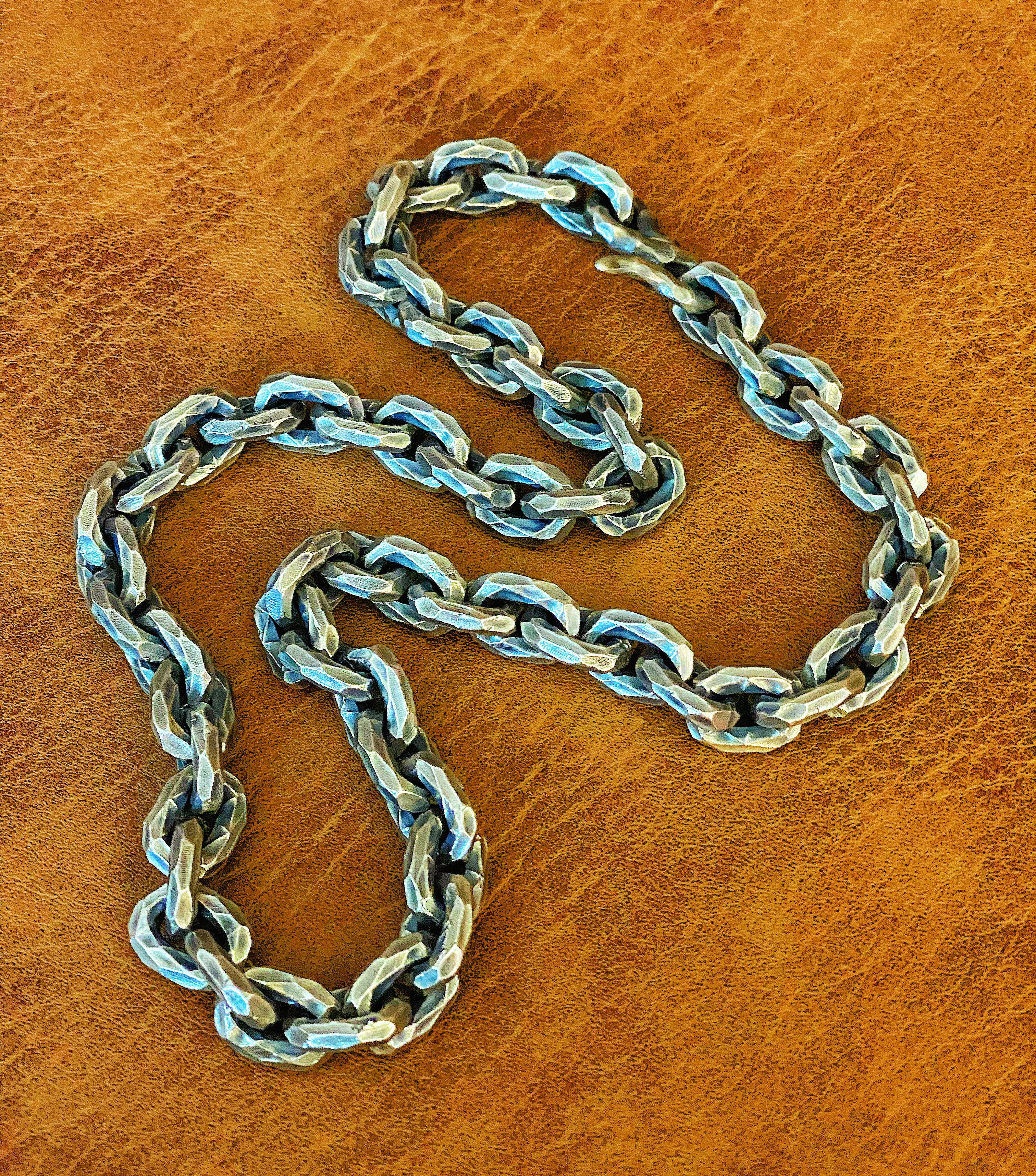 11mm Hammered Silver Necklace Chain (Item No. N0003) Tartaria Onlinestore