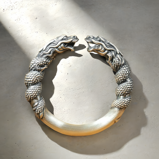 Double Dragon Silver Bangle (Item No. B0097)