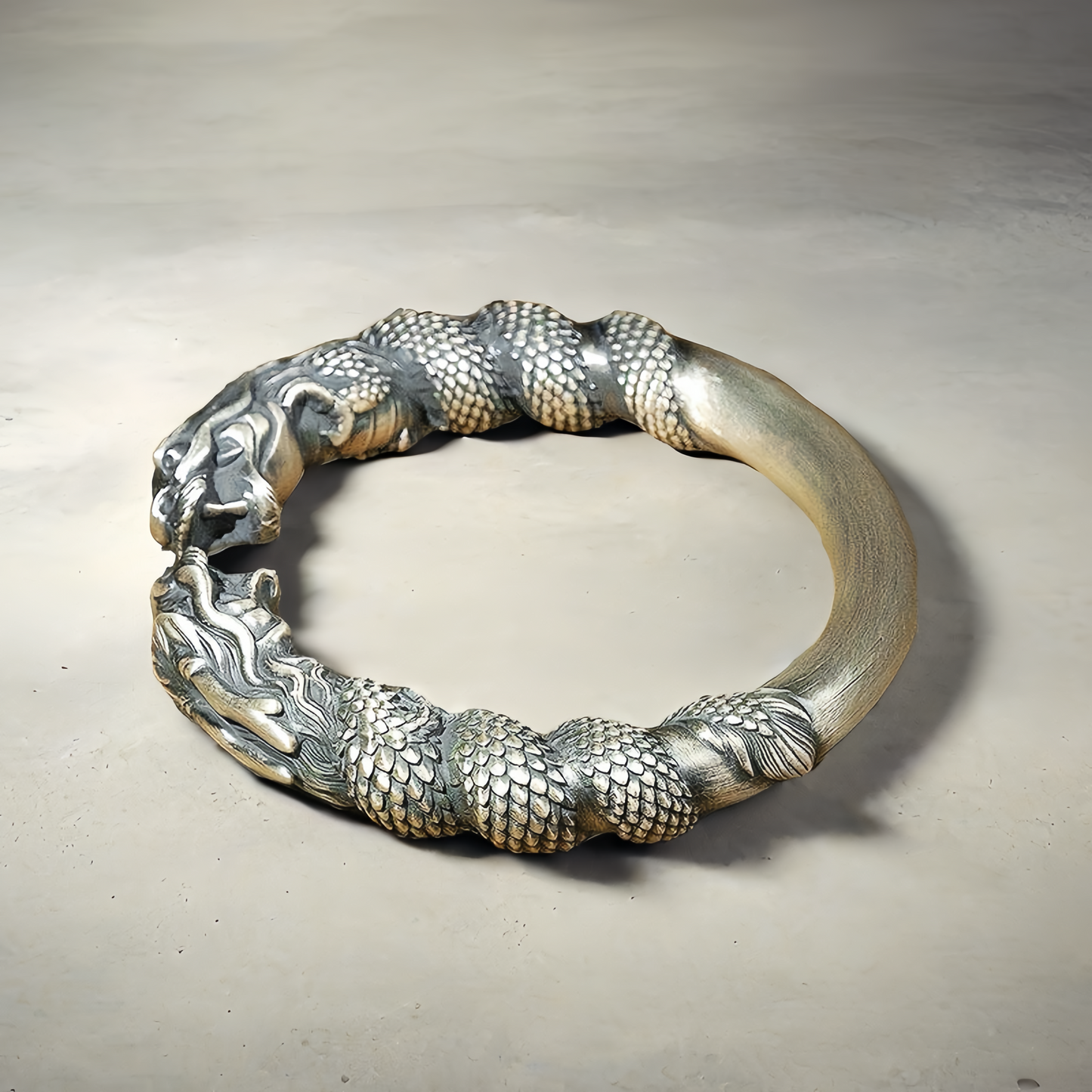 Double Dragon Silver Bangle (Item No. B0097)