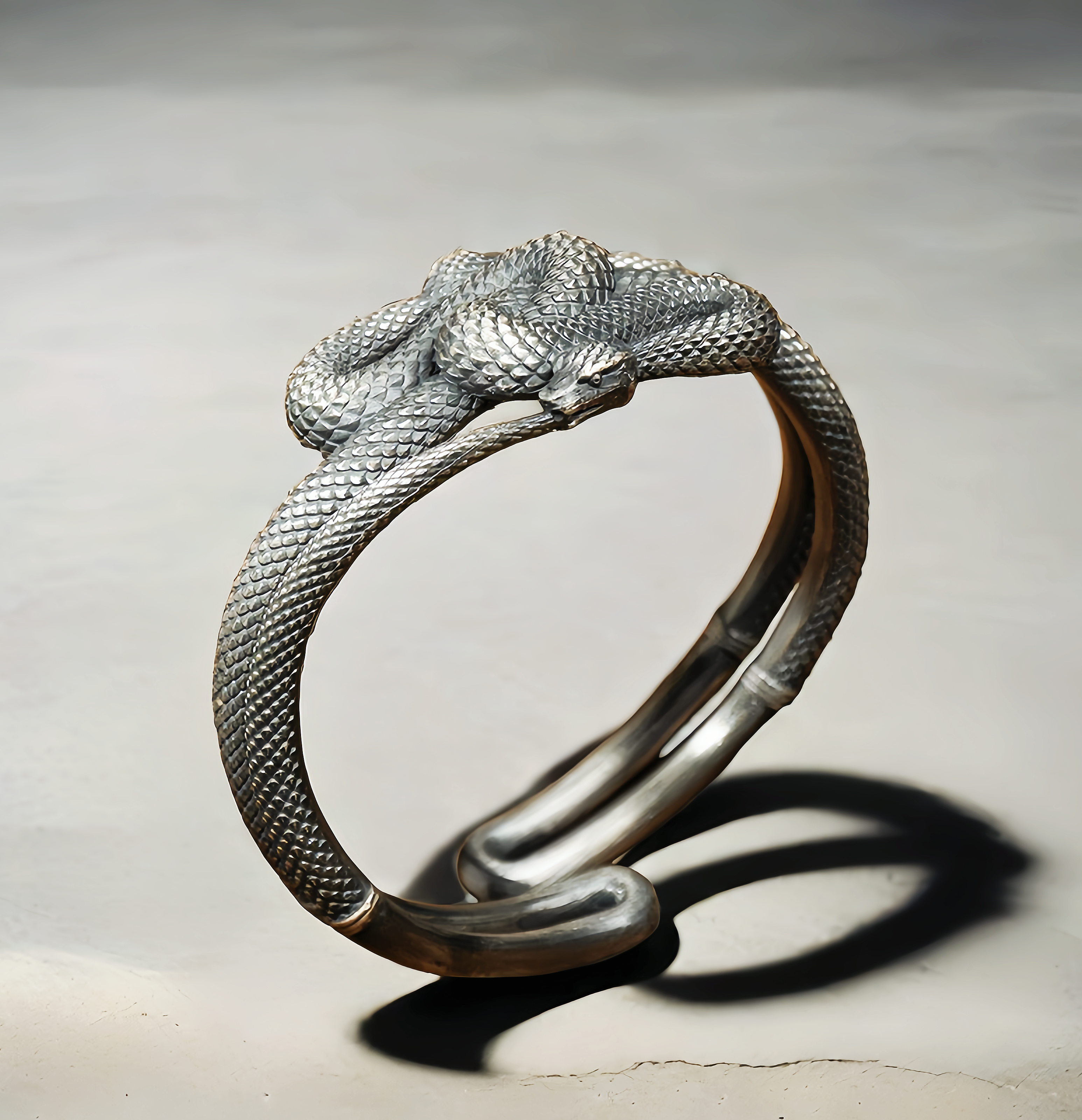 Ouroboros Silver Bangle (Item No. B0027)