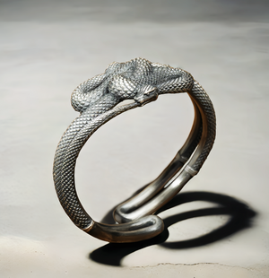 Ouroboros Silver Bangle (Item No. B0027)