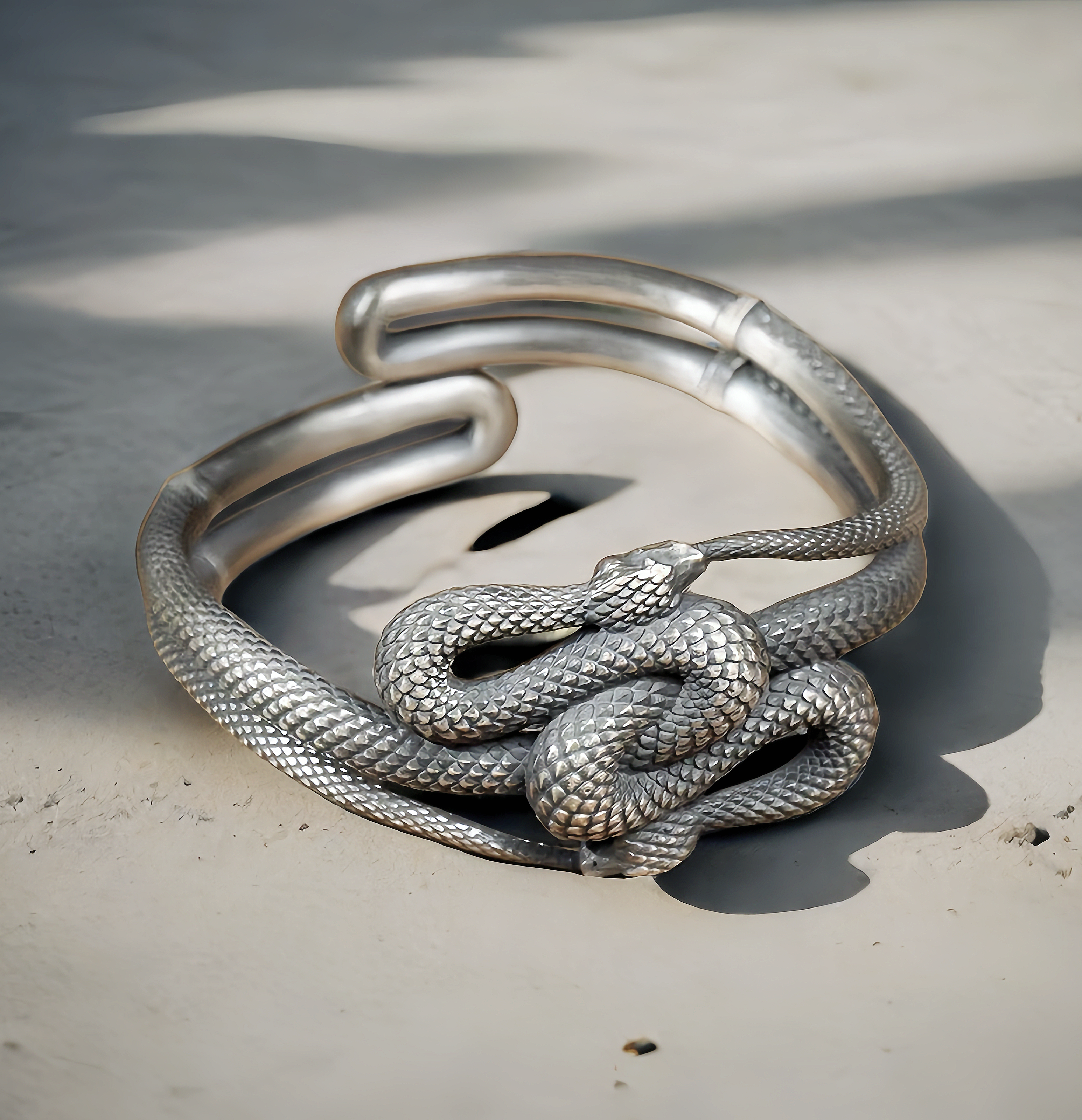 Ouroboros Silver Bangle (Item No. B0027)