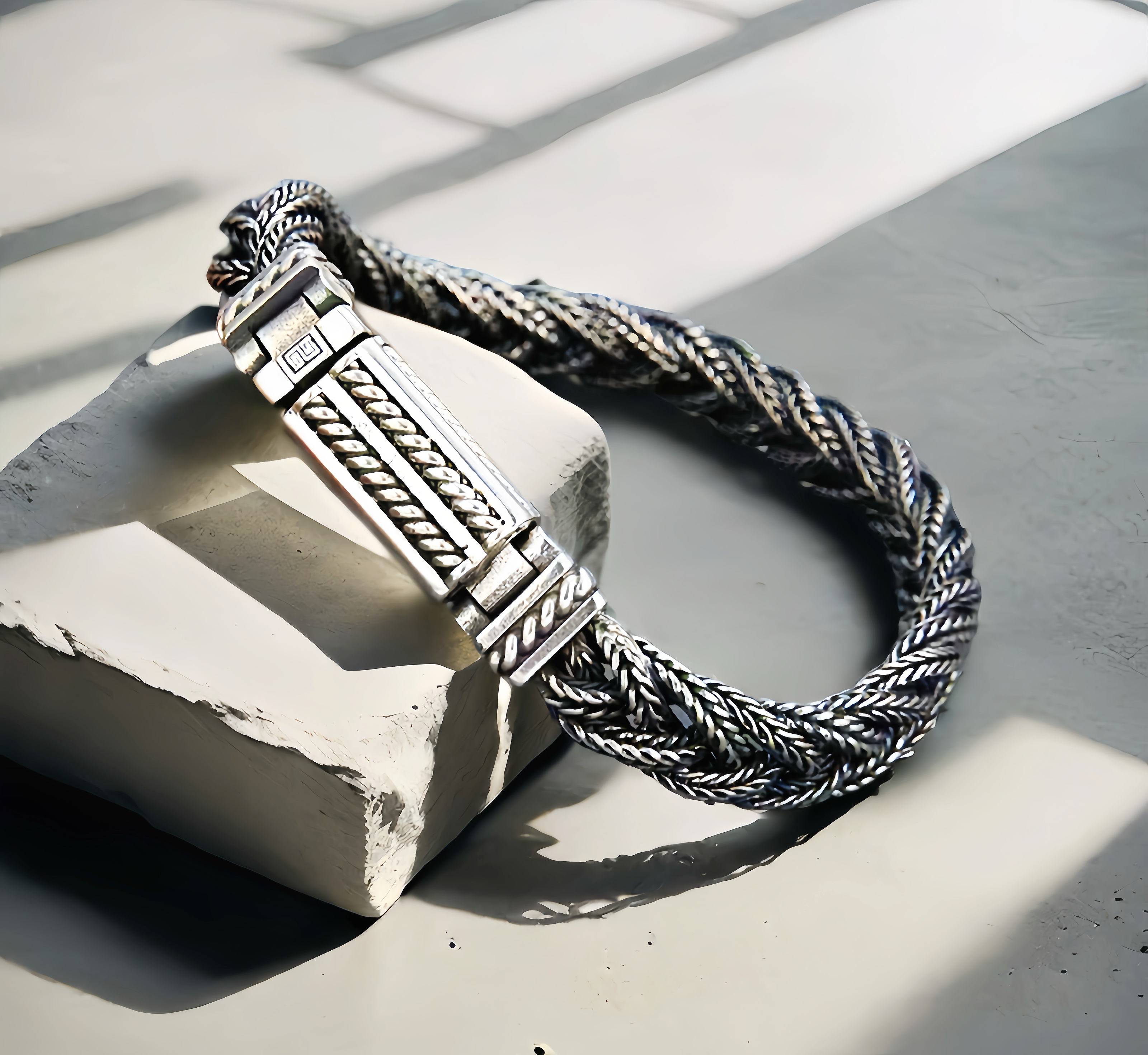 Braided Silver Bracelet Chain (Item No. B0536)