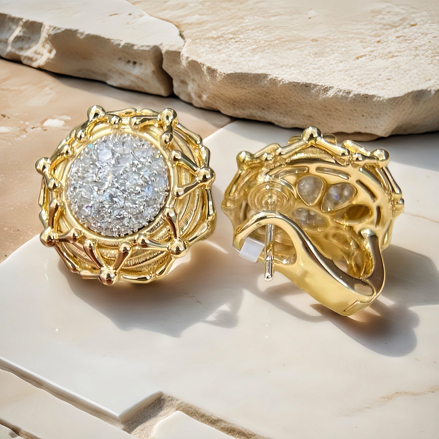 Sun Flower 18k Gold Diamond Ring (Item No. VT143）