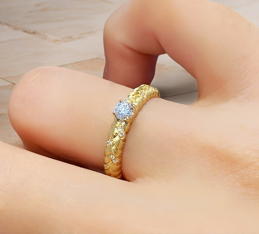 Vintage 18k Gold Diamond Ring (Item No. VT154）