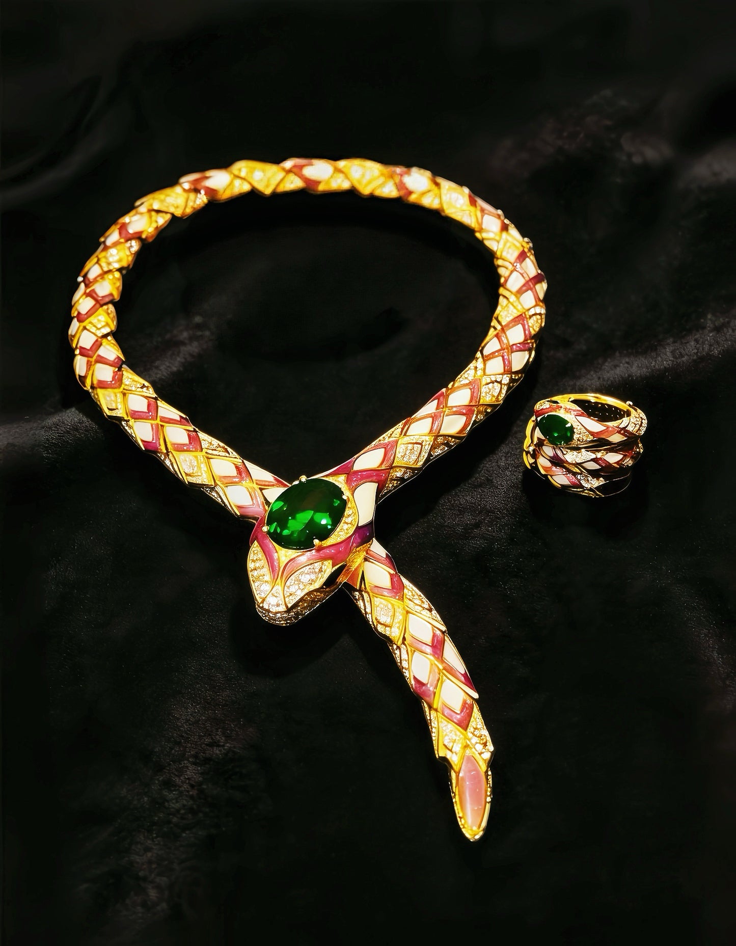 Gold Ouroboro Set/ Necklace Bracelet Ring (Item No. GP0017)
