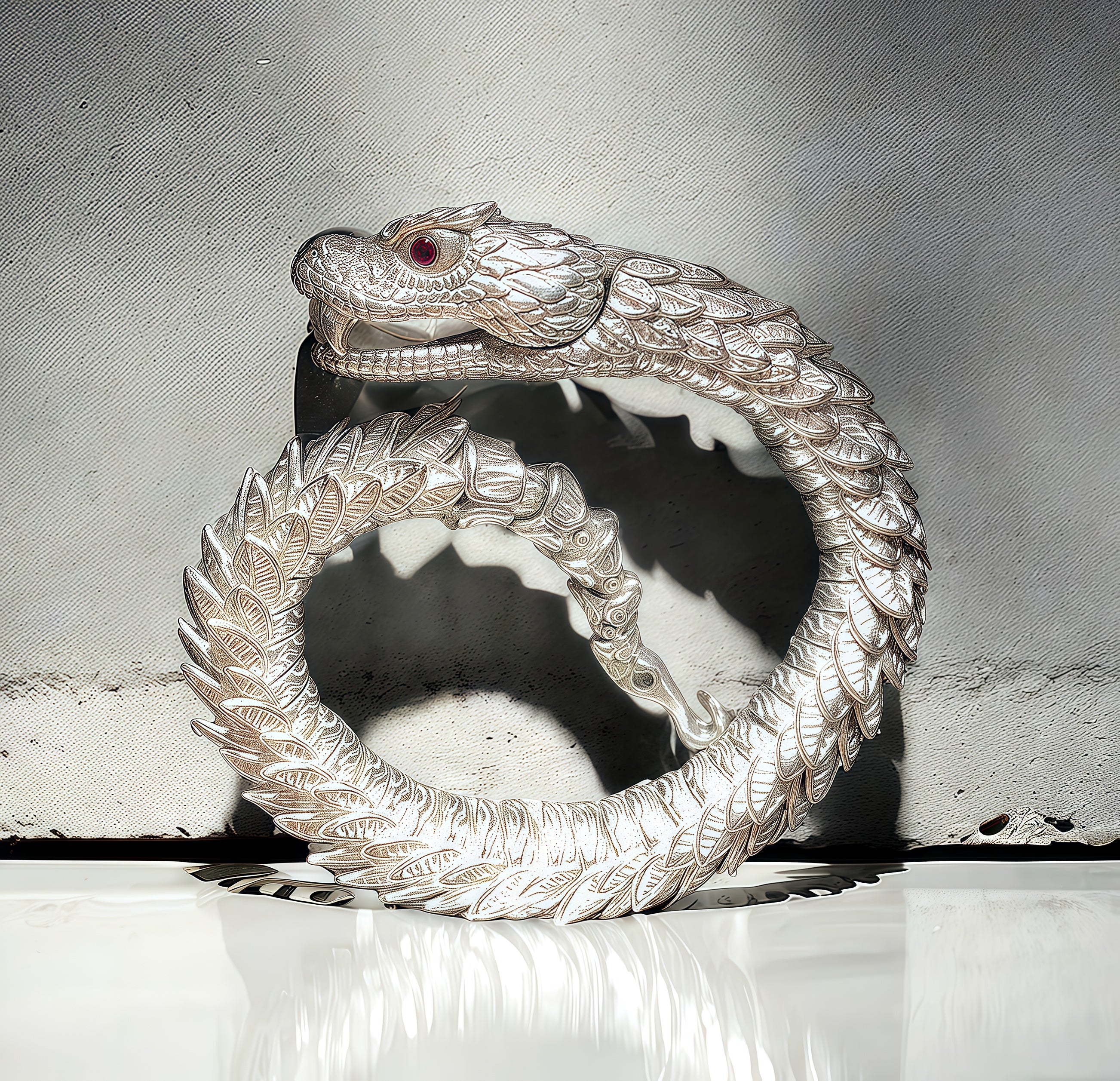 Ouroboros Silver Bracelet Chain  (Item No. B0432)