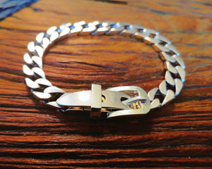 Buckle Silver Chain Bracelet (Item No. B0234)