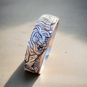 Tiger Silver Bangle (Item No. B0610)