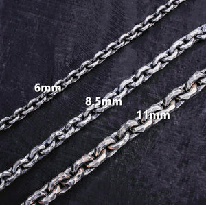 6mm Hammered Silver Necklace Chain （Item No. N0091)