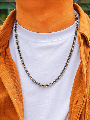 6mm Hammered Silver Necklace Chain （Item No. N0091)