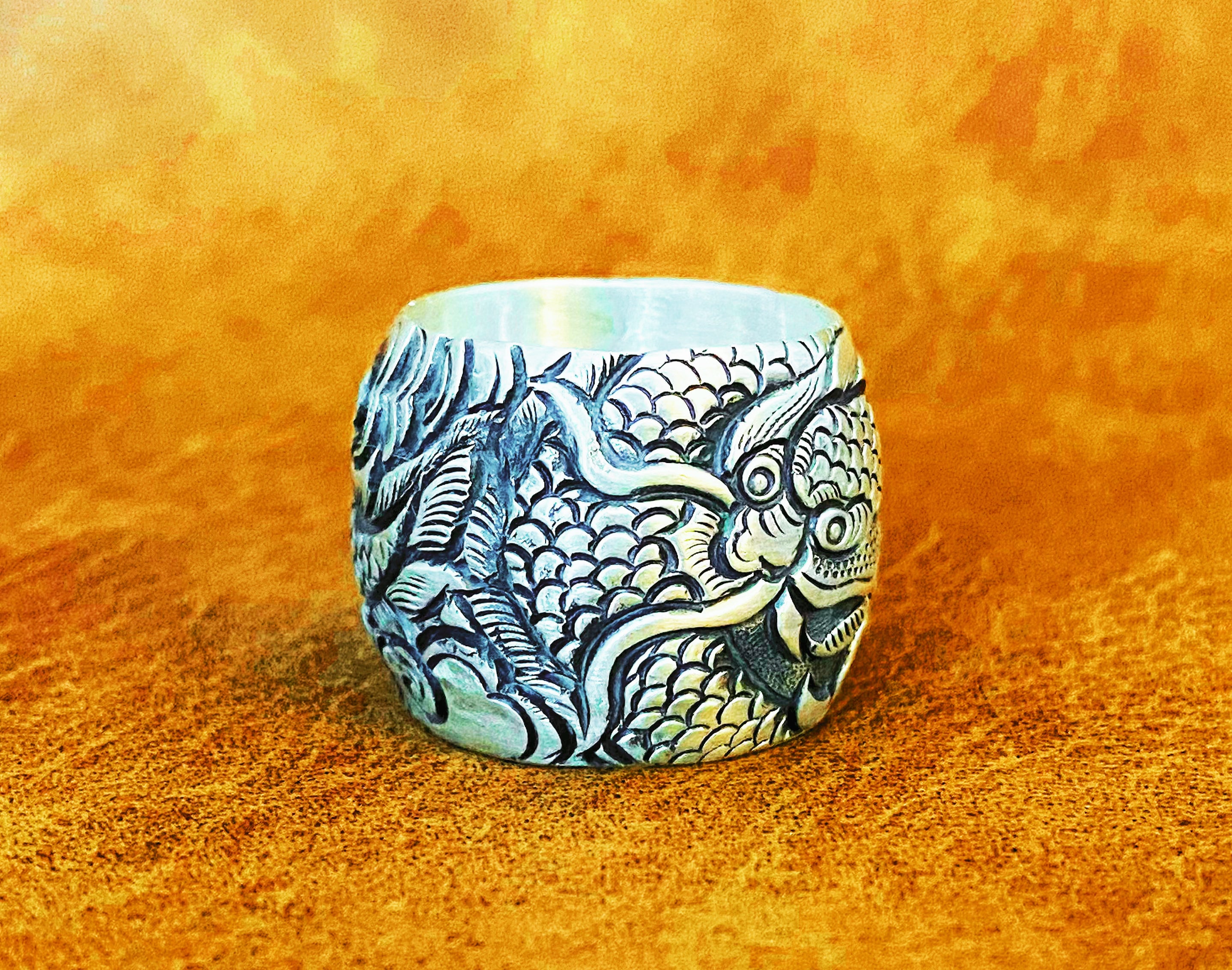Large Dragon Silver Ring (Item No. R0117)