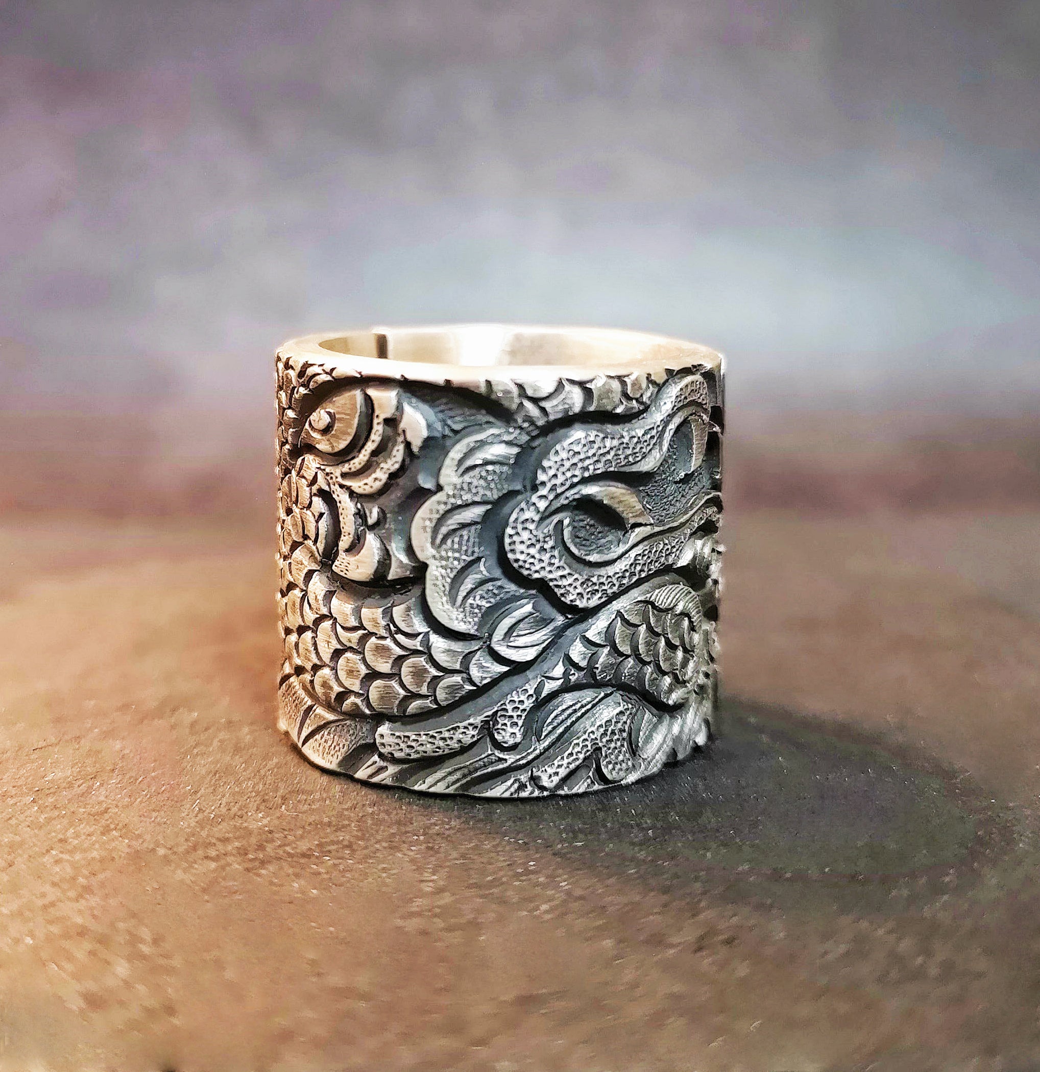 Large Dragon Silver Ring (Item No. R0046)