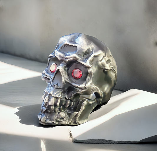 Ruby Eyes Skull Silver Ring  (Item No. R0088)