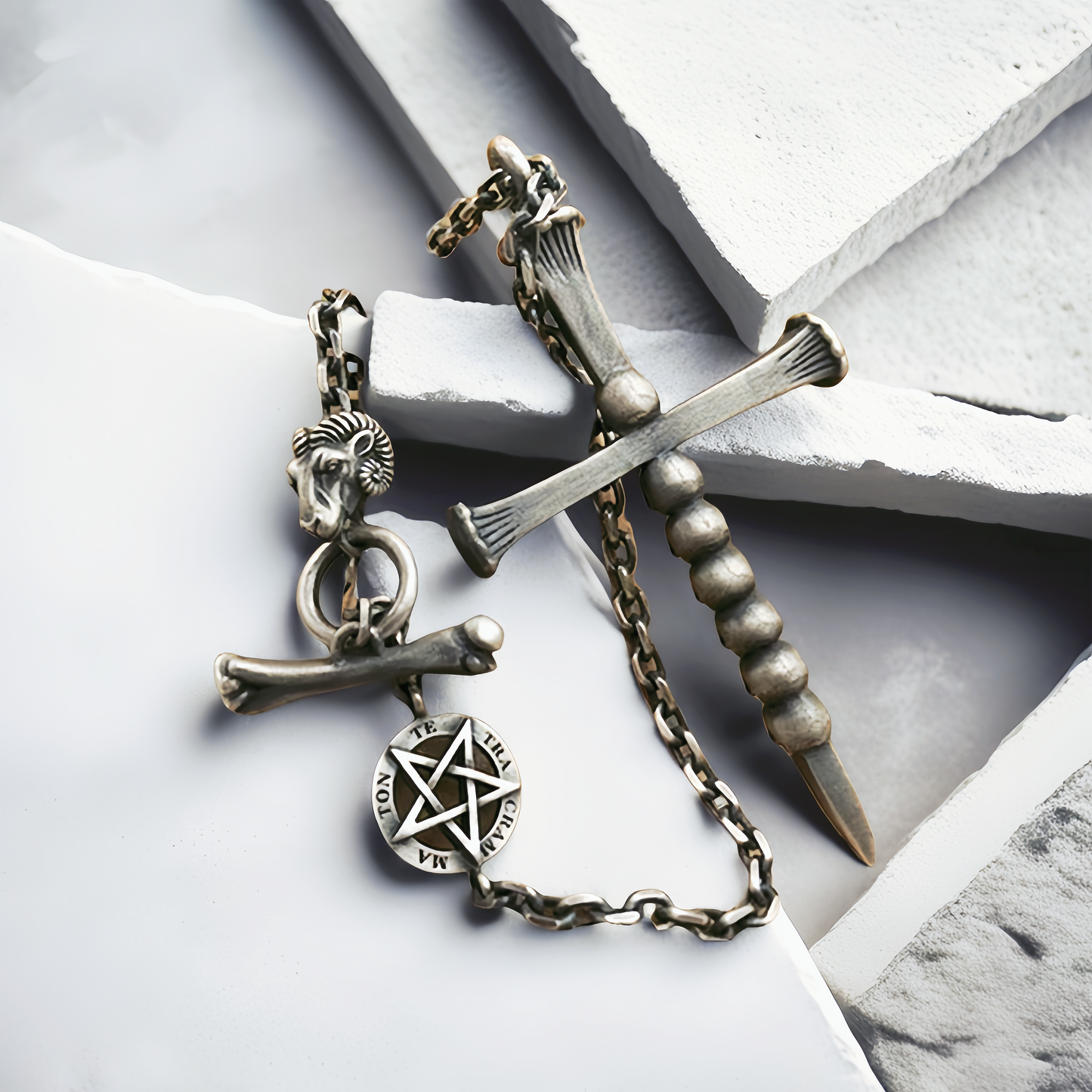 Skull & Cross Silver Pendant (Item No. SC020)