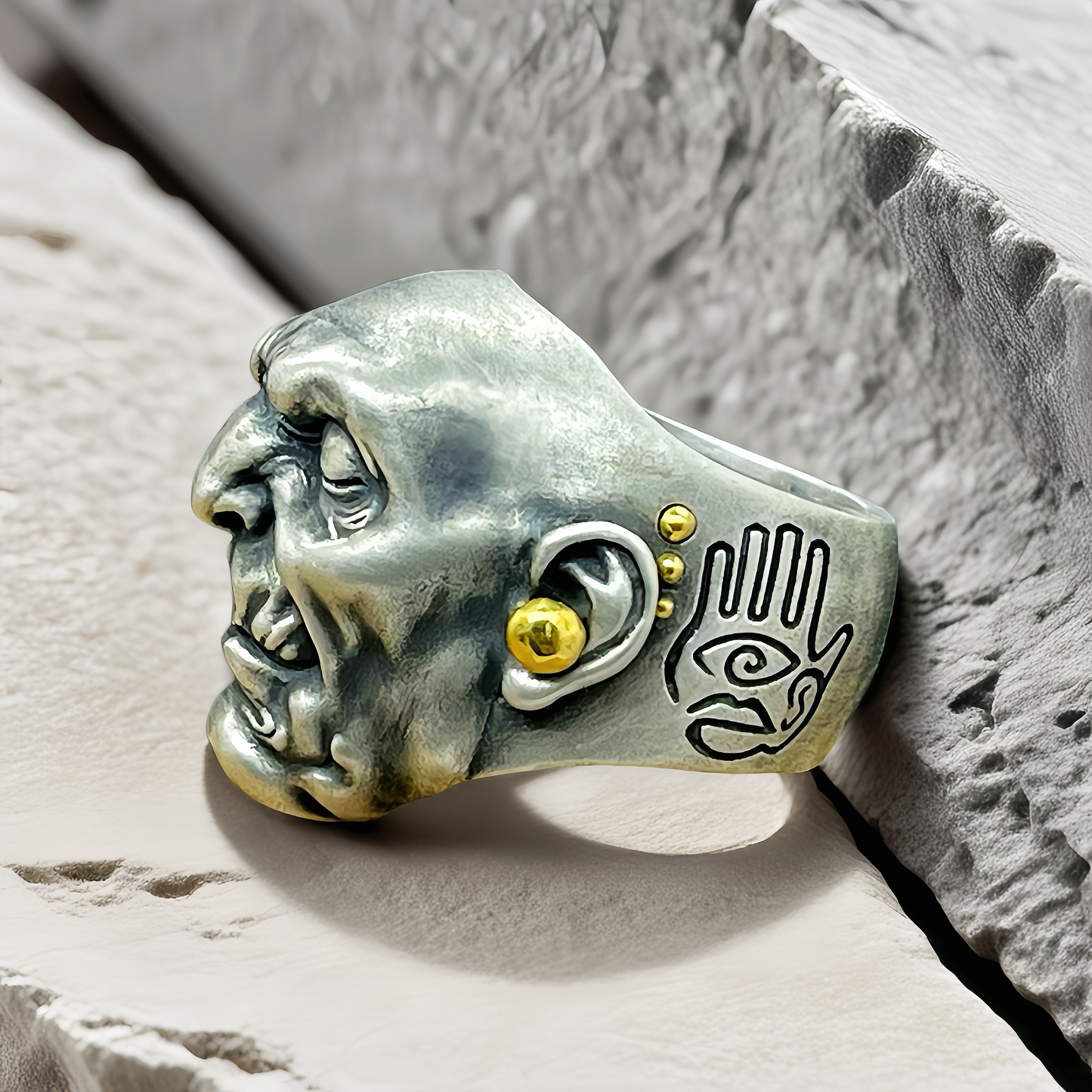 See No Evil, Hear No Evil, Speak No Evil Silver Ring (Item No. SC003)