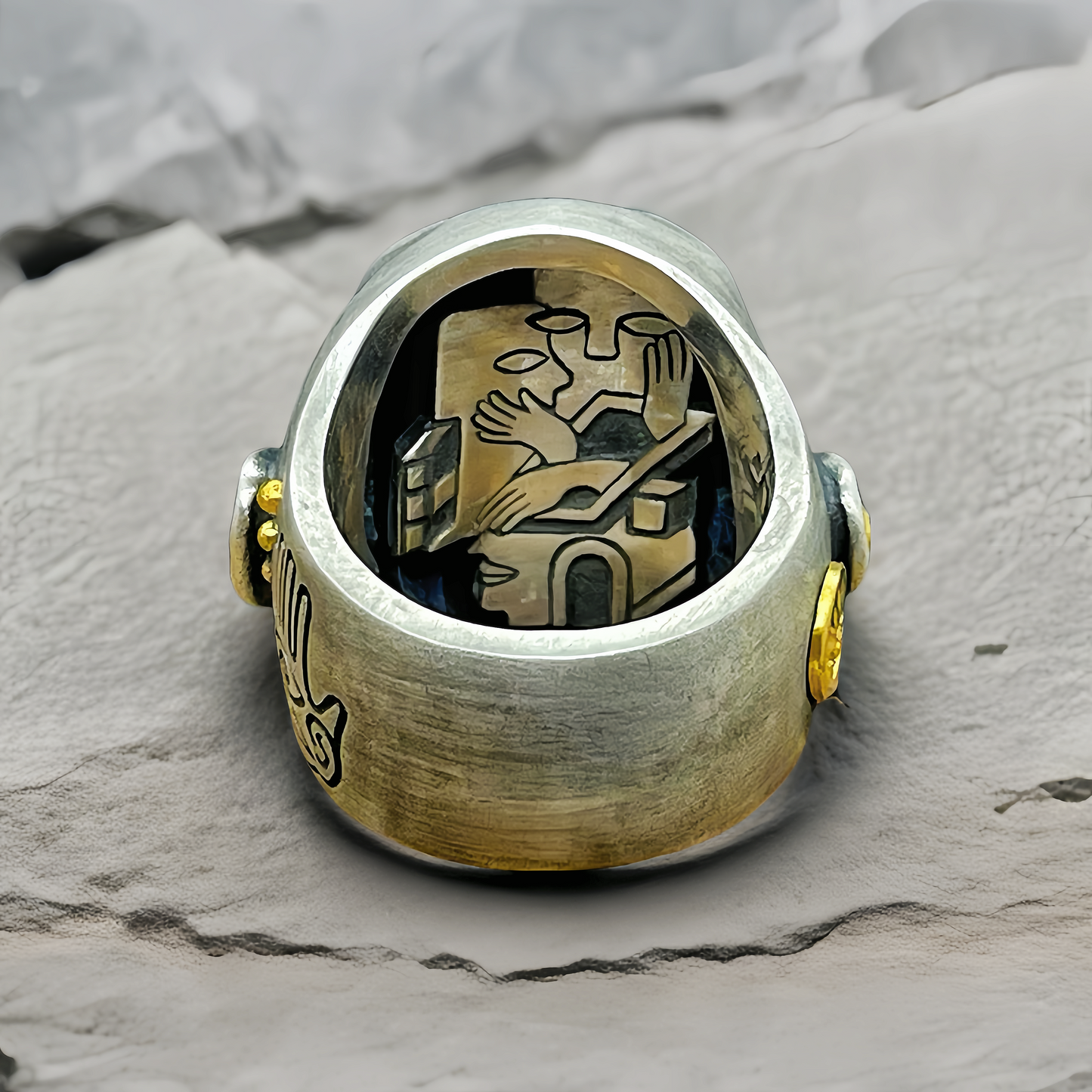 See No Evil, Hear No Evil, Speak No Evil Silver Ring (Item No. SC003)