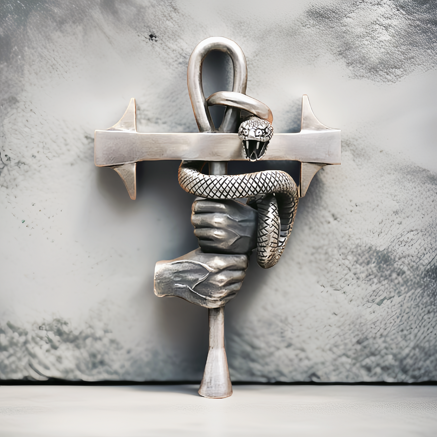 Snake Fist Cross Silver Pendant (Item No. SC016)