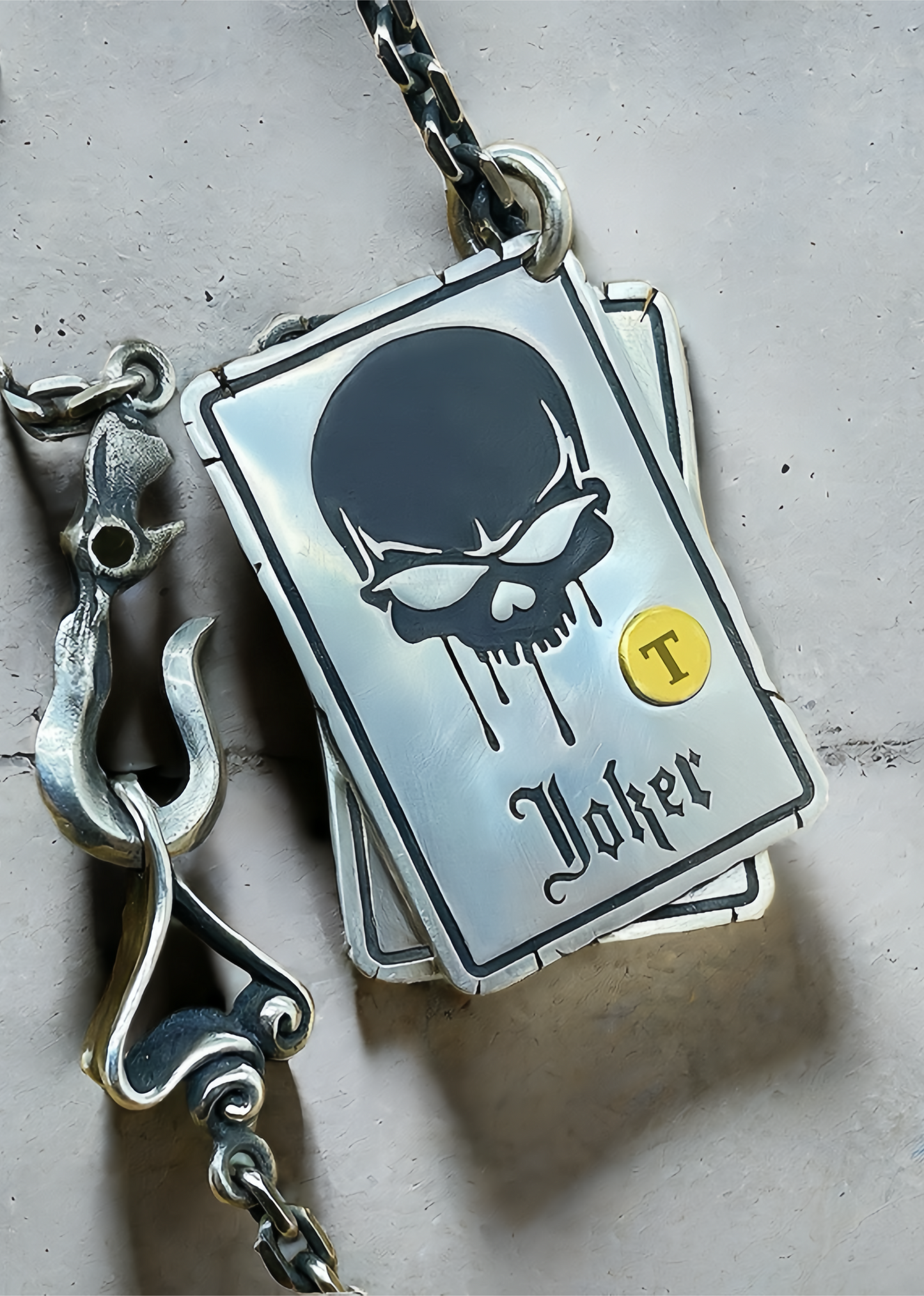 Spade Skull Silver Pendant (Item No. SC025)