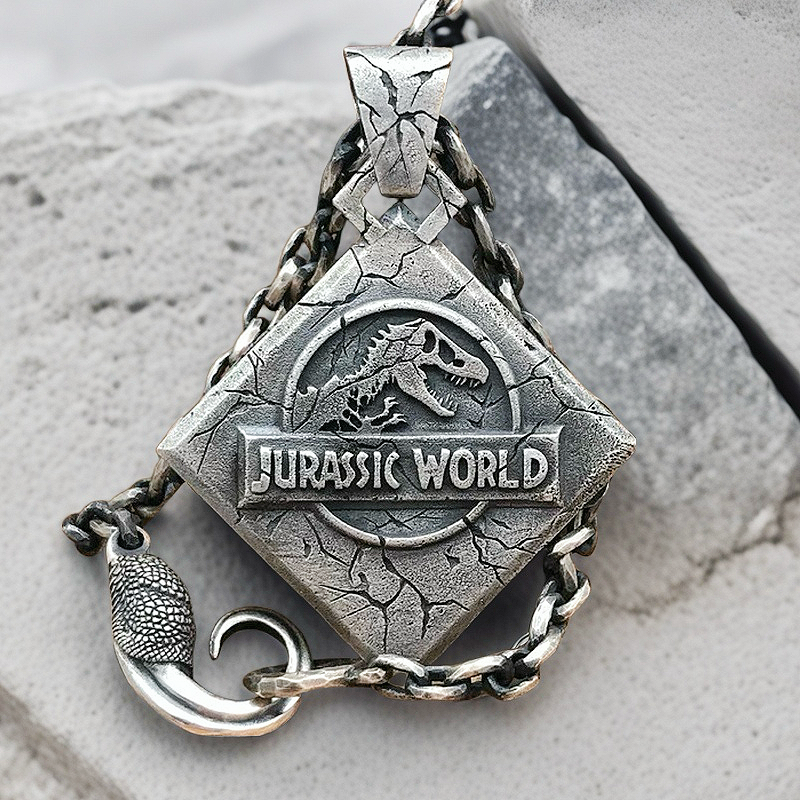 Jurassic Wolrd Silver Pendant Necklace (Item No. SC001)