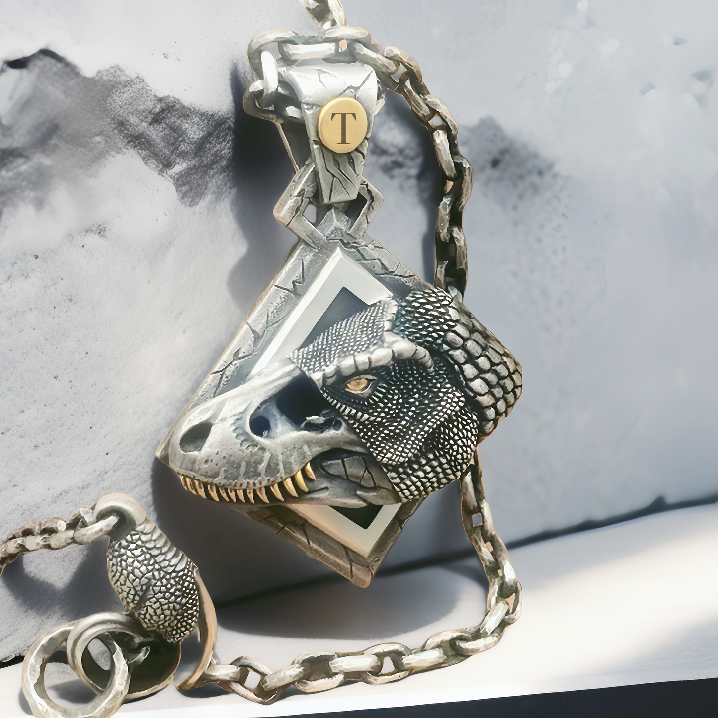 Jurassic Wolrd Silver Pendant Necklace (Item No. SC001)