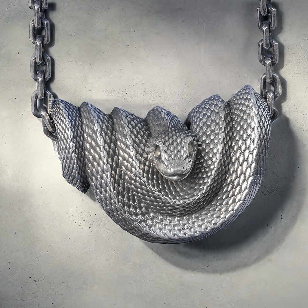 Coiling Snake Silver Pendant (Item No. P0008)