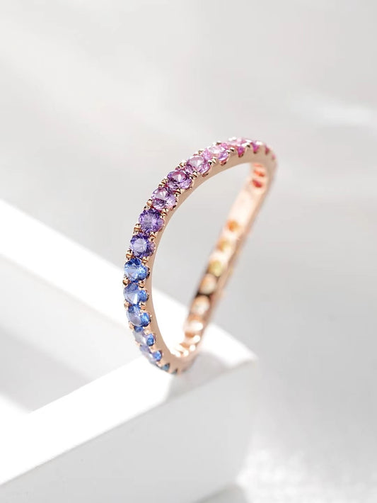 Rainbow Sapphire 18k Gold Ring (Item No. SA033）