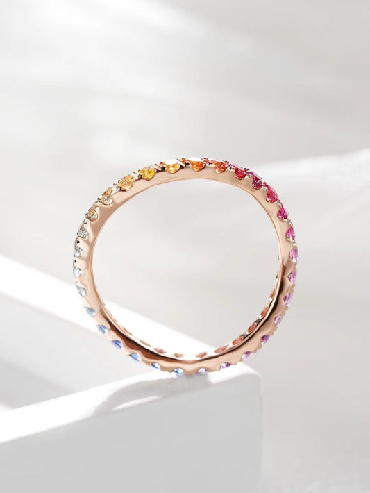 Rainbow Sapphire 18k Gold Ring (Item No. SA033）