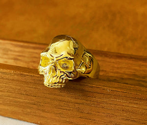 Half Jaw Skull 925 Sterling Silver/9k/14k/18k Gold Ring (Item No. GR0011）