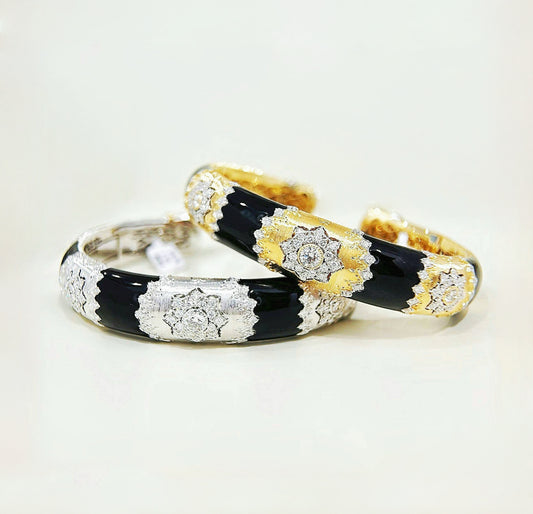 Enamel Vintage 18k Gold Diamond Bracelet (Item No. VT347)