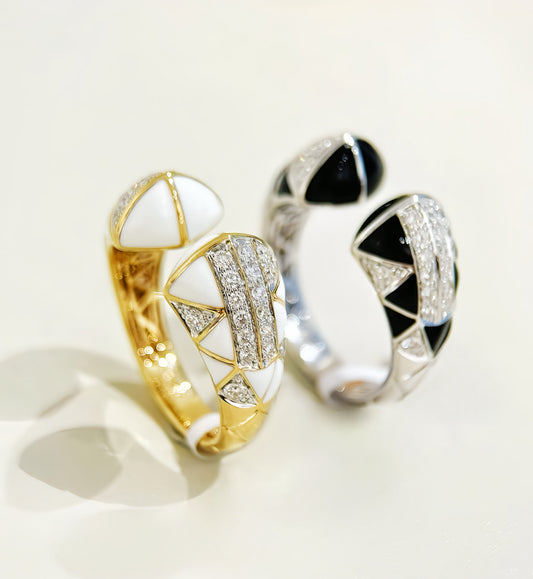 Enamel Vintage 18k Gold Diamond Ring (Item No. VT301)