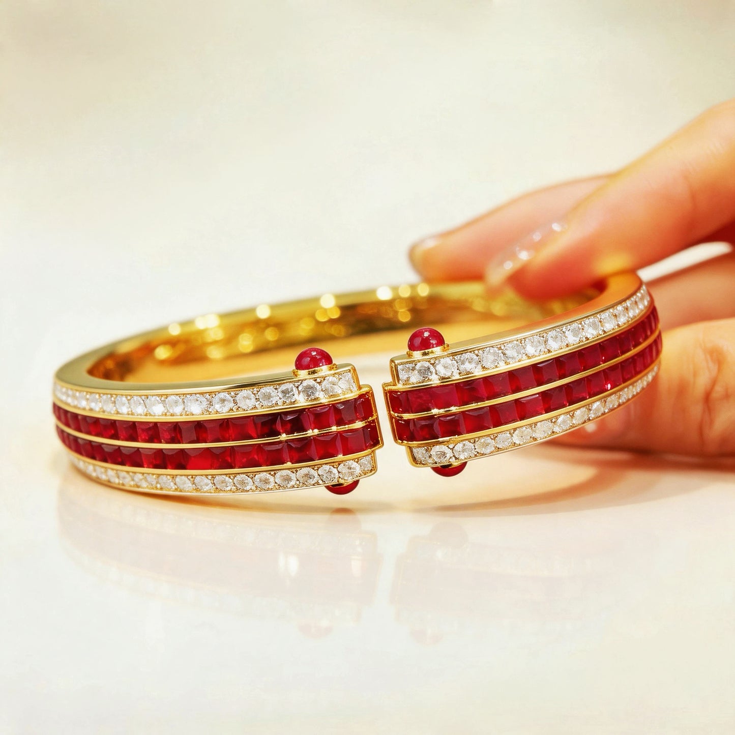 Weaving Vintage 18k Gold Diamond Bracelet (Item No. VT416）