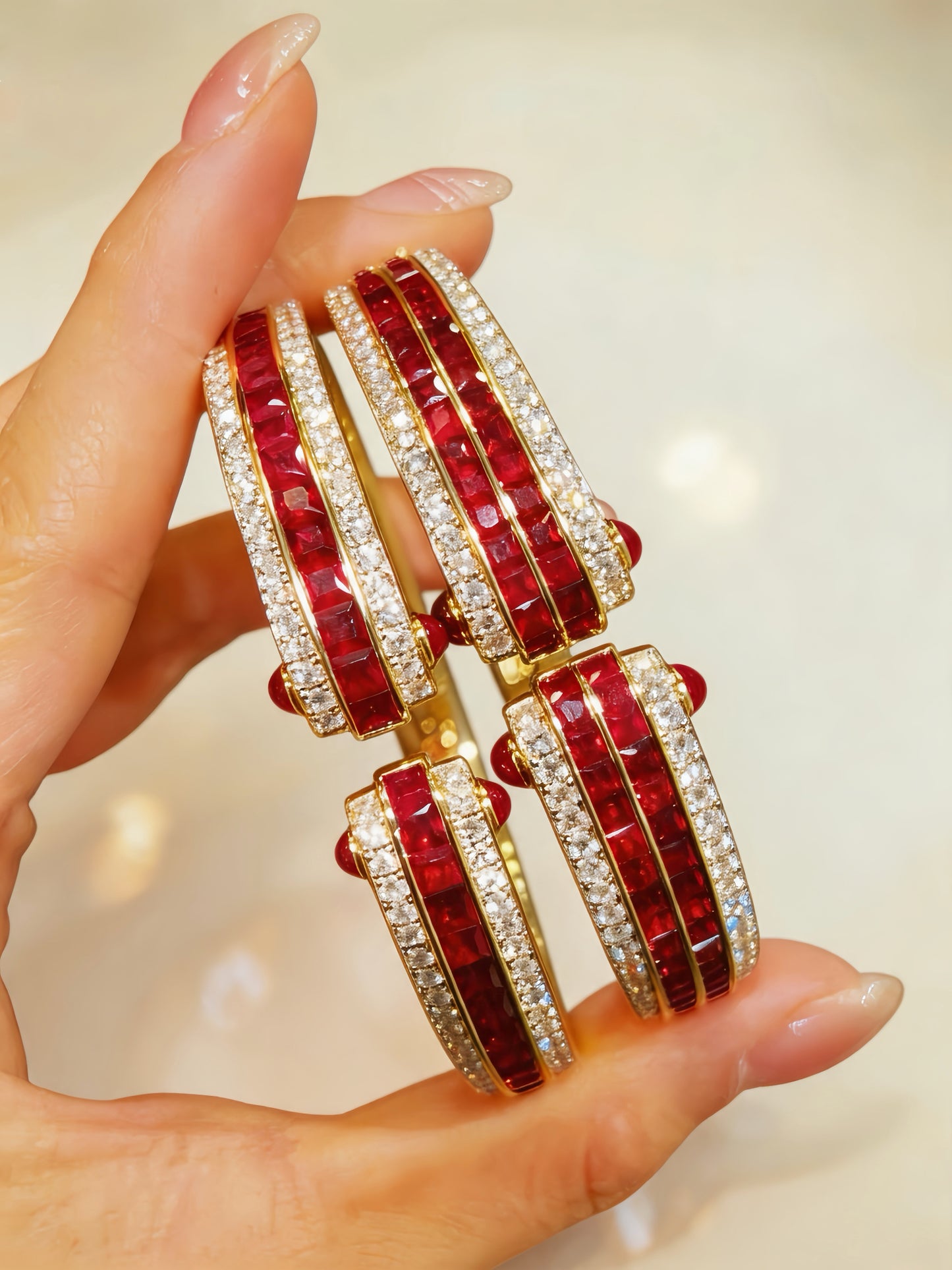 Weaving Vintage 18k Gold Diamond Bracelet (Item No. VT416）